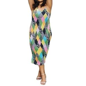 Rixo for Target Women's Colorful Patchwork Sleeveless Slip Midi Dress Size Small